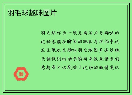 羽毛球趣味图片